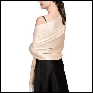 Silky Pashmina Scarf Elegant Lightweight Shawl Wrap for Evening Dresses